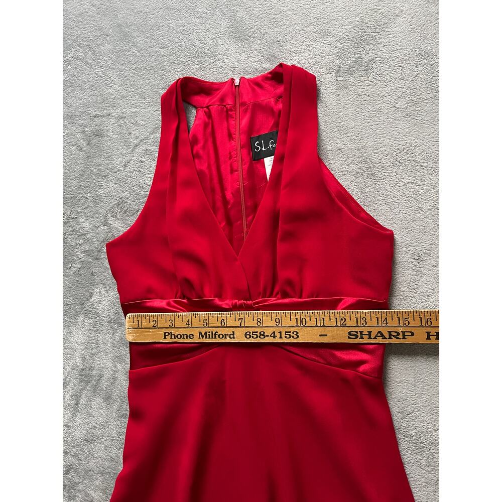 Vintage Y2K Red‎ Empire Waist Cocktail Dress 8 Vamp Vixen Whimsigoth Babydoll - Picture 10 of 13